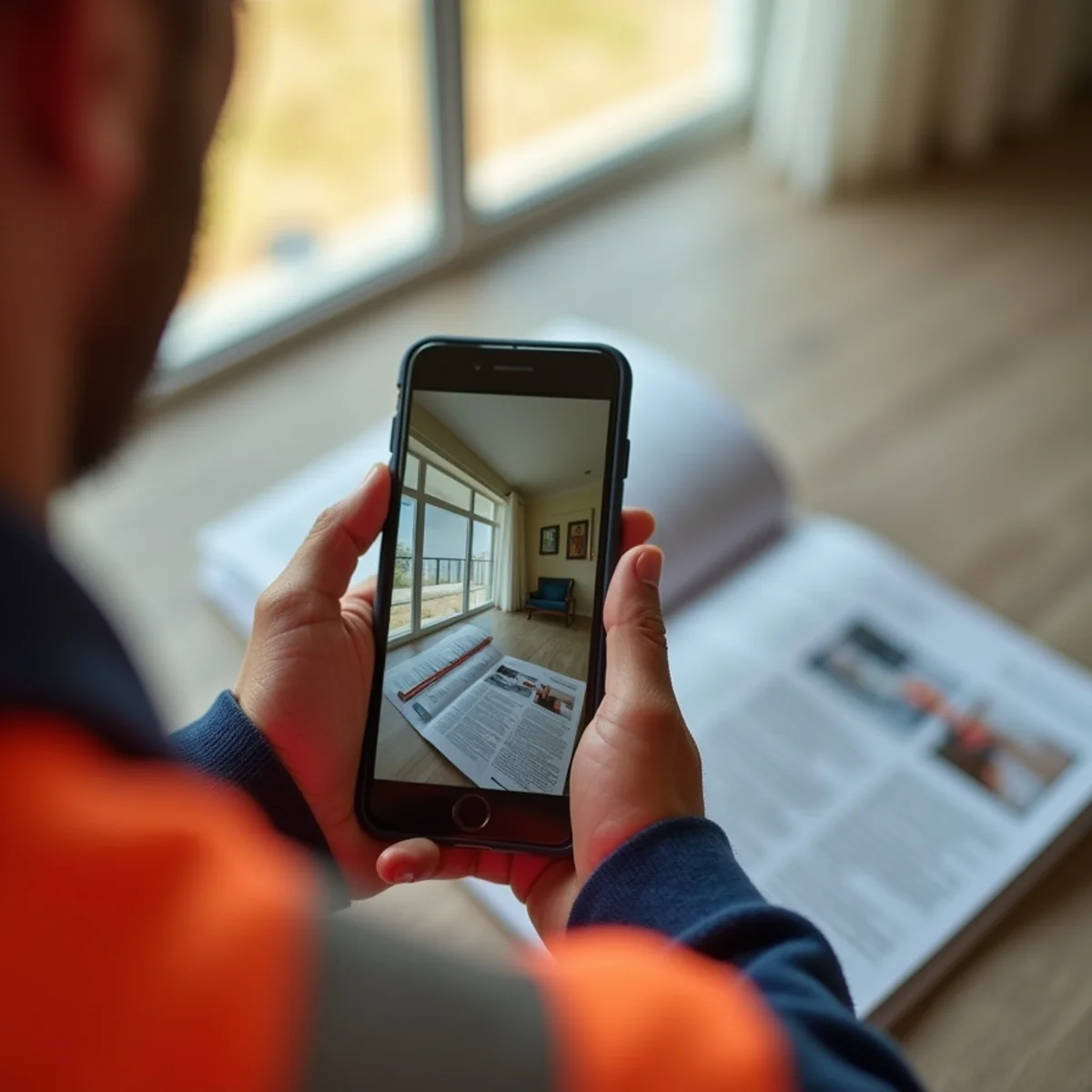 Smartphone capturing date-stamped photo and video evidence of active ceiling leak