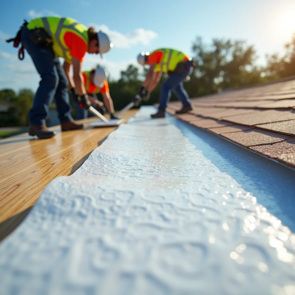 Secondary water resistance self-adhering modified bitumen underlayment installation