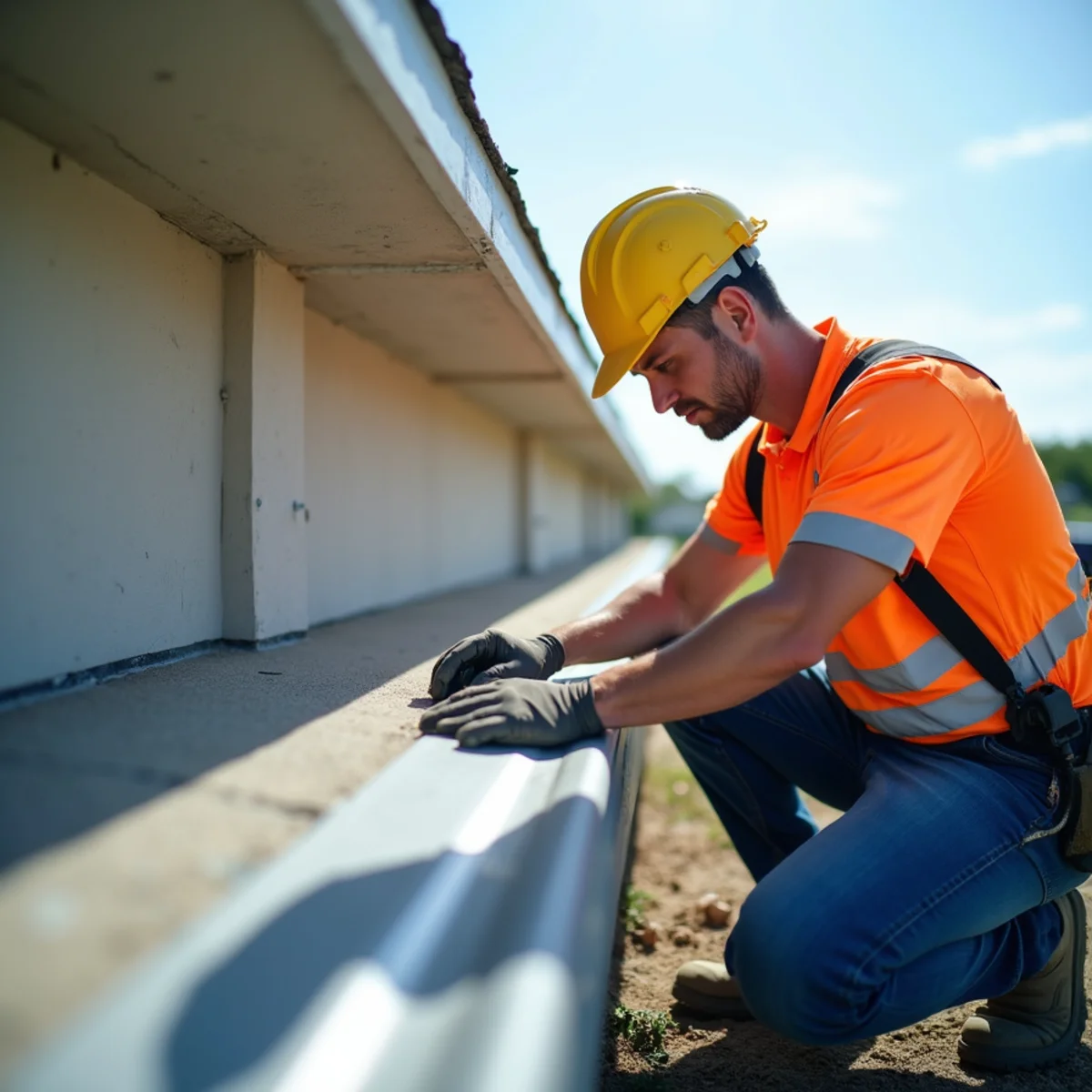 Wind-resistant coastal metal flashing along roof perimeter in Ozona and Crystal Beach